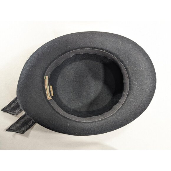 Vintage Women's Riding Top Hat, Black wool Italian Regency hat for women, - Picture 7 of 10